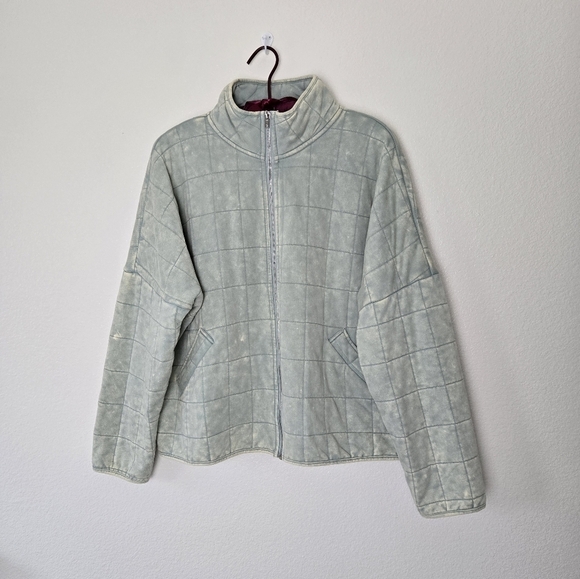 Davi & Dani Washed Soft Comfy Quilting Zip-up Barn Jacket Winter Casual Large - Picture 1 of 16